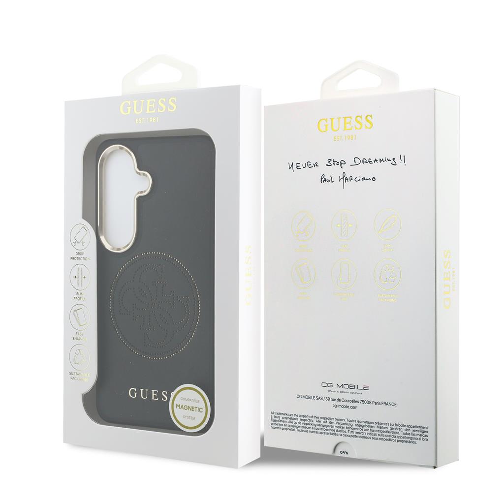 Guess PU Perforated 4G Logo Magnetic Samsung Galaxy S26 (Fekete)