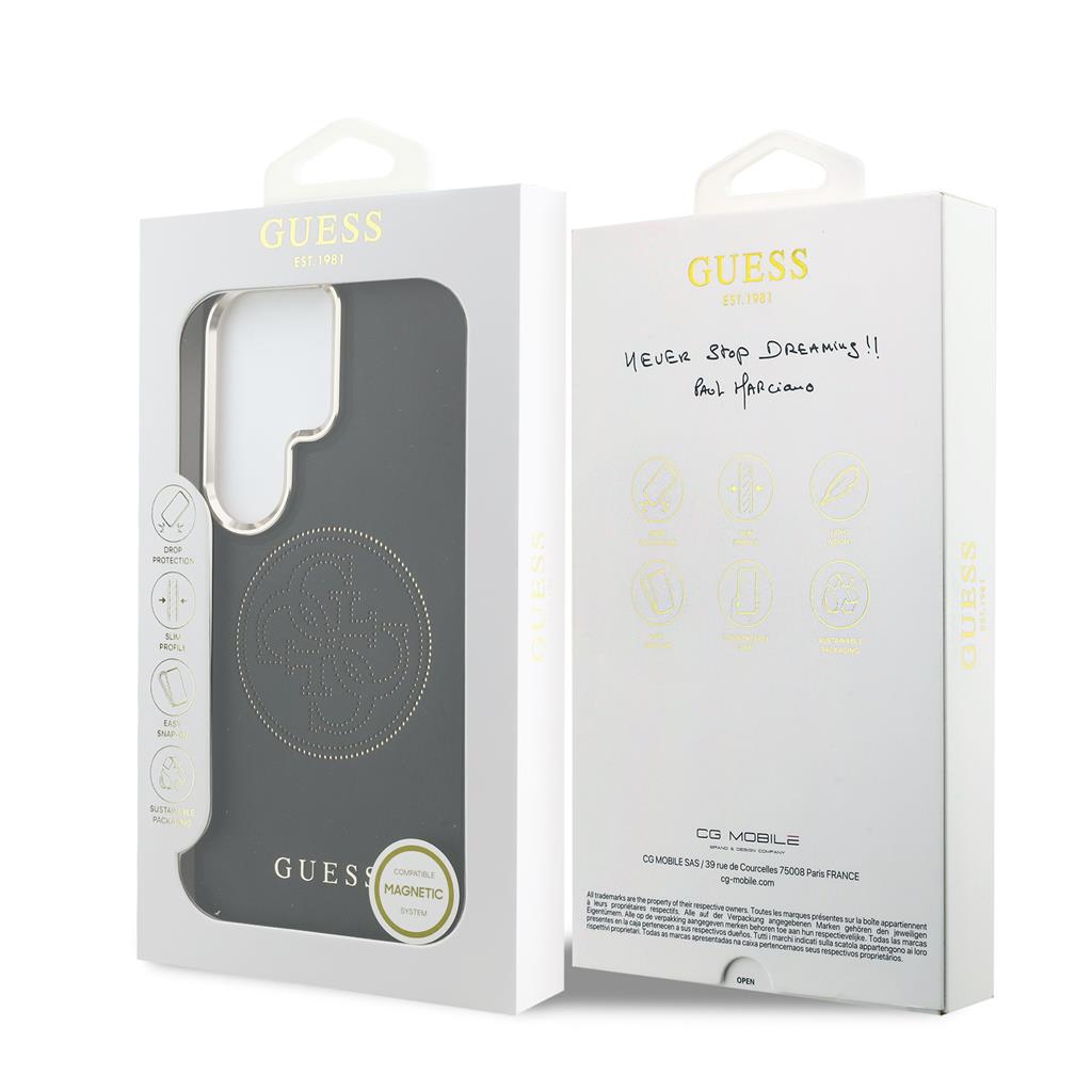 Guess PU Perforated 4G Logo Magnetic Samsung Galaxy S26 Ultra (Fekete)