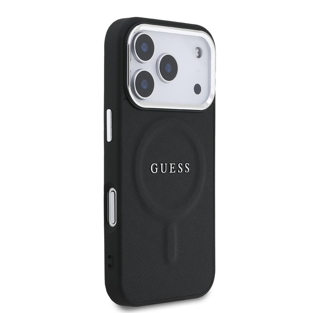 Guess PU Saffiano MagSafe iPhone 17 Pro (Fekete)