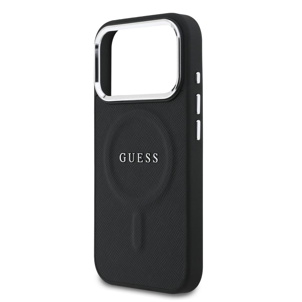 Guess PU Saffiano MagSafe iPhone 17 Pro (Fekete)