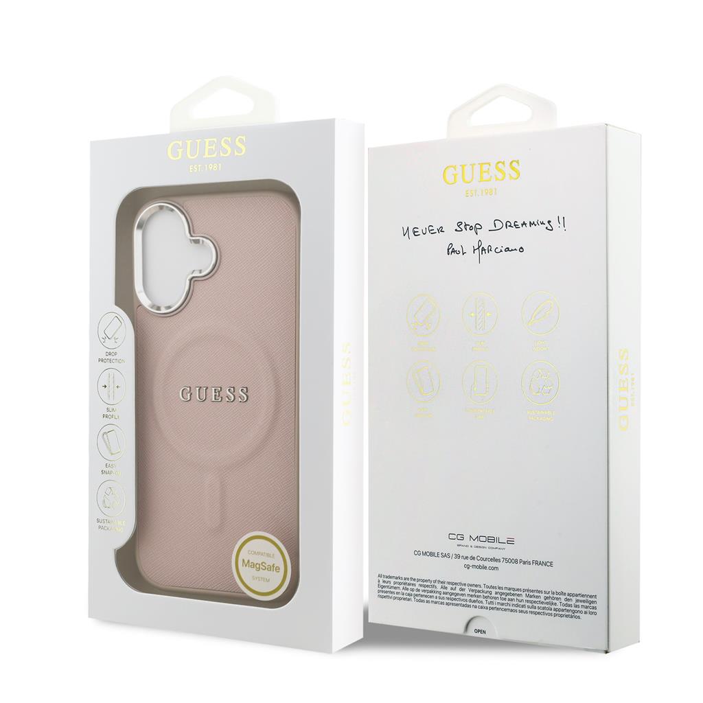 Guess PU Saffiano MagSafe iPhone 17 (Rózsaszín)