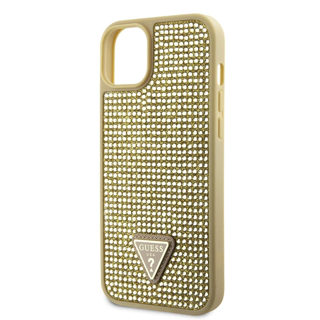 Guess Rhinestones Triangle Metal Logo iPhone 15 tok (Arany) - GUHCP15SHDGTPD 1