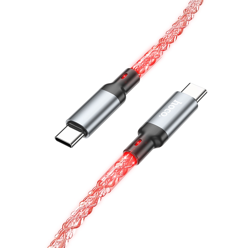 Hoco U112 adat/töltő kábel Type-C-Type-C, akár 60W teljesítmény támogatással szürke 0