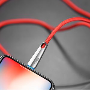 Hoco U35 1.2M intelligens lightning kábel (szövetborítás), piros 0