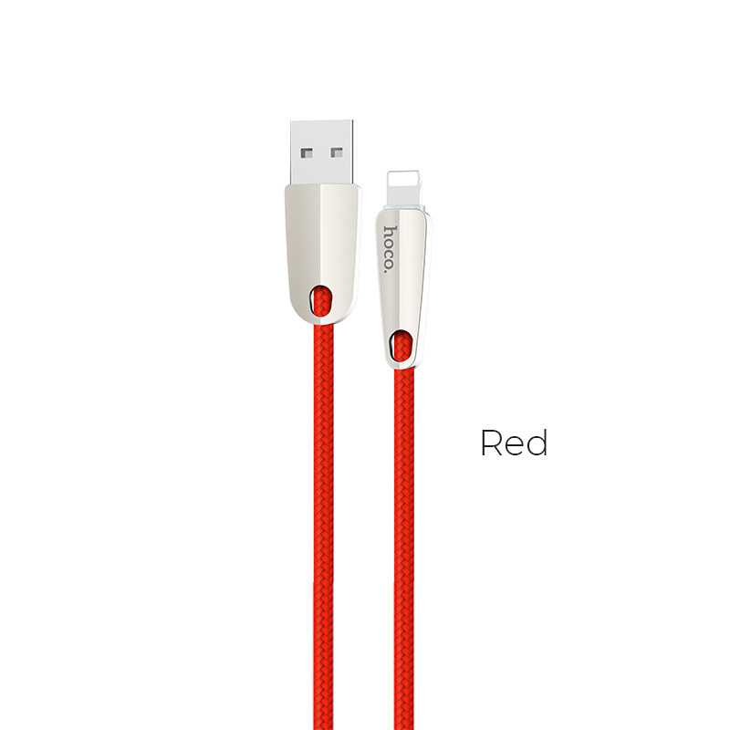 Hoco U35 1.2M intelligens lightning kábel (szövetborítás), piros 2