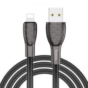Hoco U52 1.2M cink ötvözet PVC lightning kábel, fekete 0