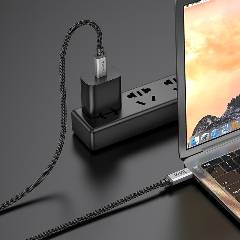 Hoco US05 USB-C Thunderbolt 3 100W kábel  fekete 1