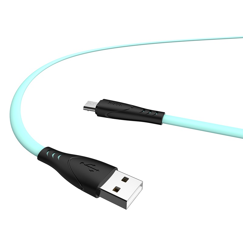 Hoco X42 microUSB kábel, szilikon, 1m, zöld