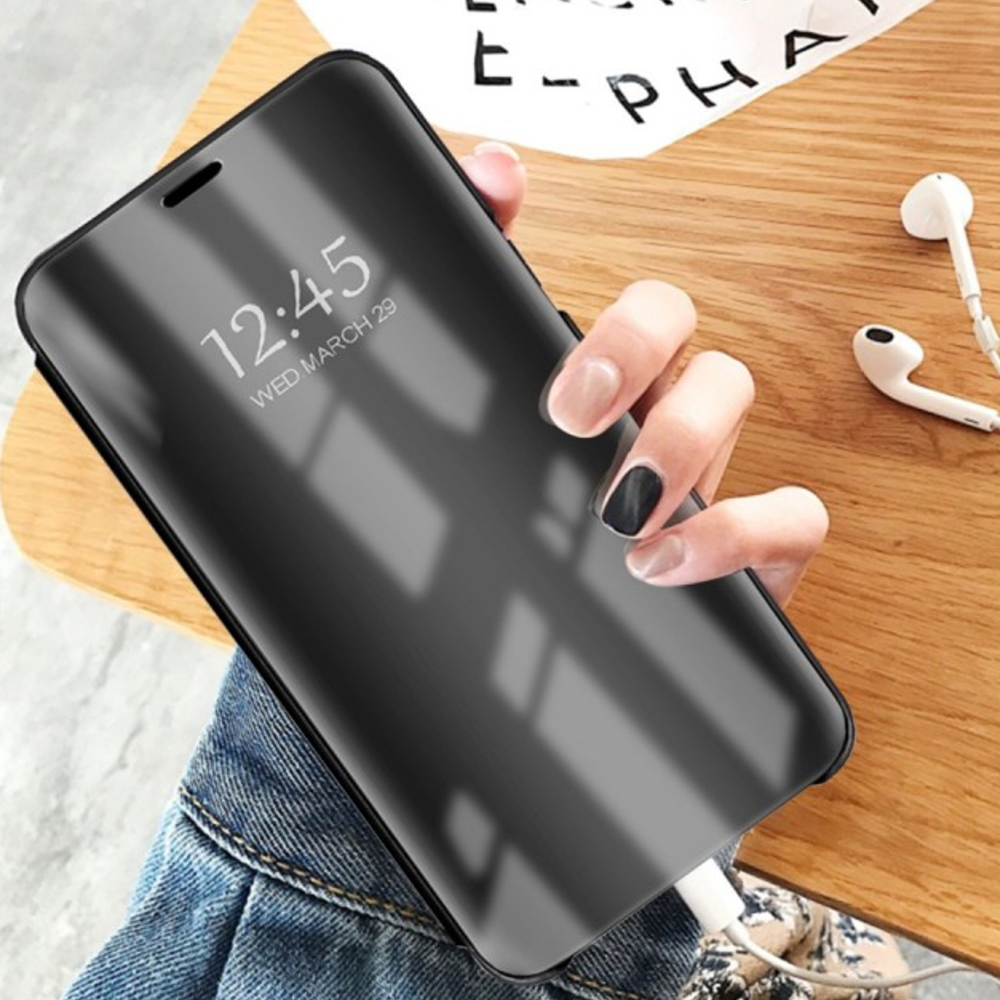 Huawei P Smart 2019 / Honor 10 Lite Clear view notesz tok (Fekete) 4
