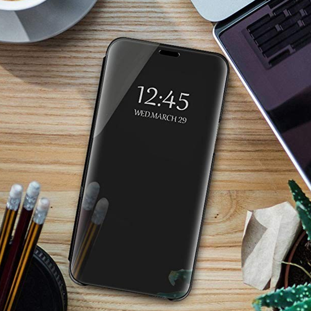 Huawei P Smart 2019 / Honor 10 Lite Clear view notesz tok (Fekete) 5