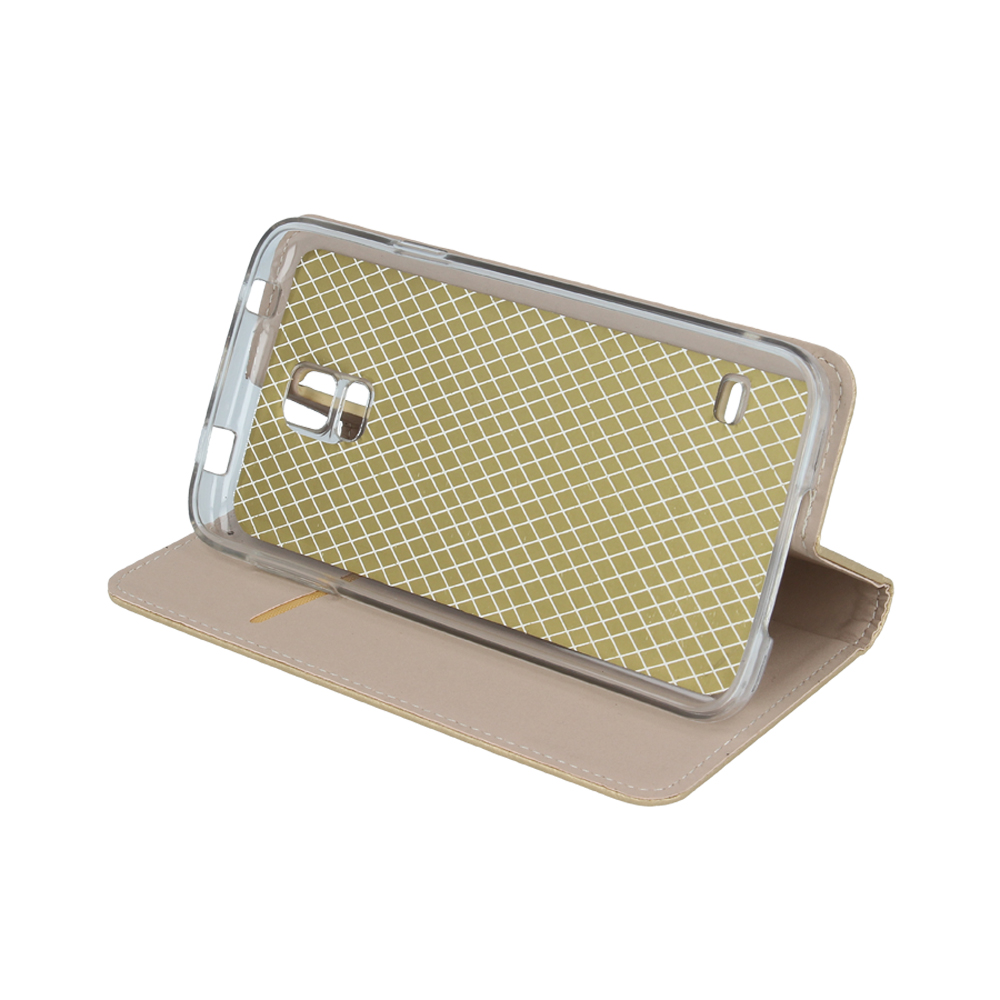 Huawei P10 Lite smart stamp mágneses notesz tok, arany