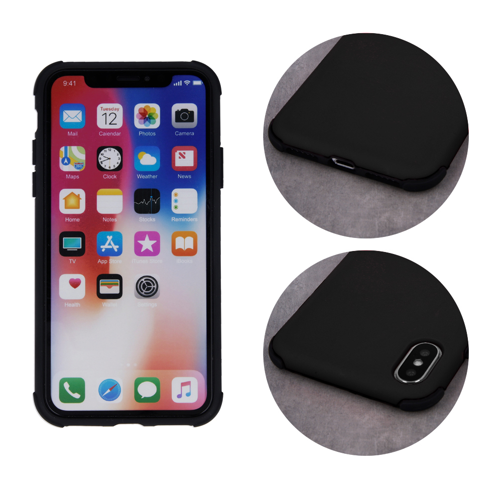 Huawei P30 defender rubber ütésálló hátlap tok (Fekete) 1