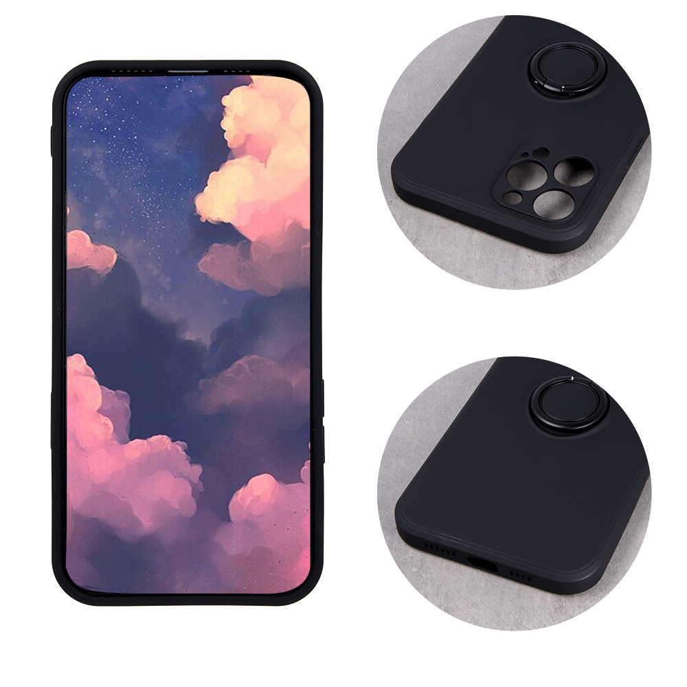Huawei P30 Lite finger grip mágneses hátlap tok, (Fekete) 2
