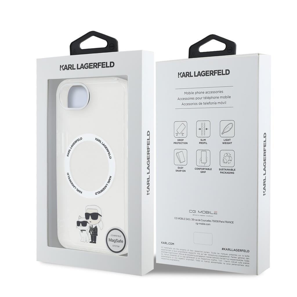 Apple iPhone 16e Karl Lagerfeld IML Karl and Choupette MagSafe tok (Átlátszó) – KLHMPSE4HNKCIT
