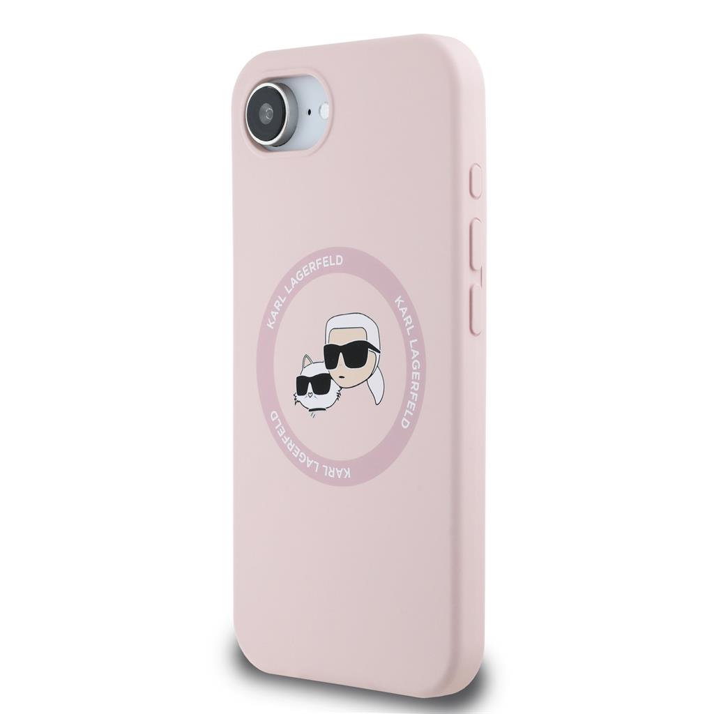 Apple iPhone 16e Karl Lagerfeld Liquid Silicone K&CH Heads MagSafe tok (Rózsaszín) – KLHMPSE4SKCHTCP