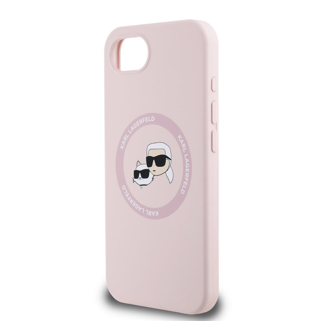 Apple iPhone 16e Karl Lagerfeld Liquid Silicone K&CH Heads MagSafe tok (Rózsaszín) – KLHMPSE4SKCHTCP