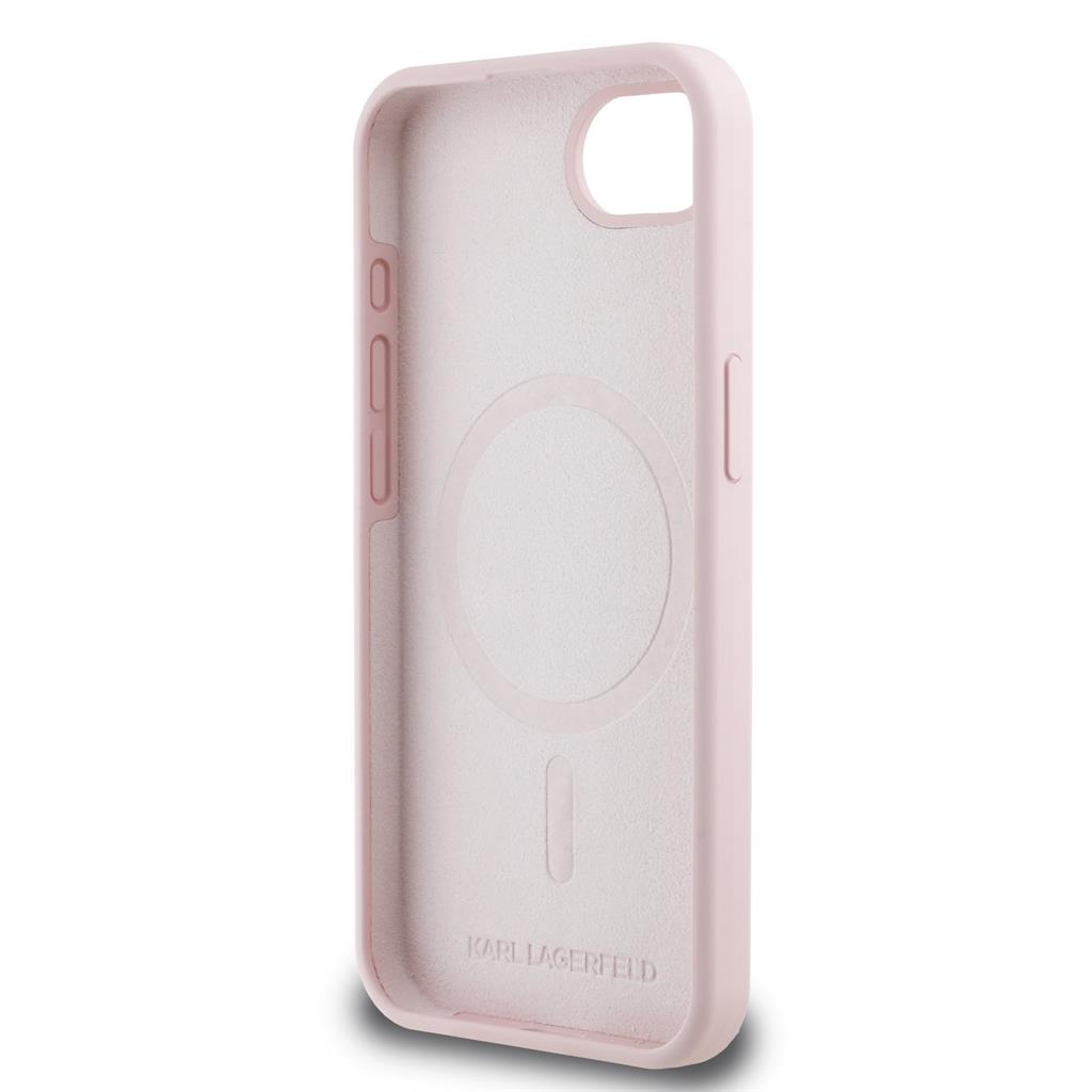 Apple iPhone 16e Karl Lagerfeld Liquid Silicone K&CH Heads MagSafe tok (Rózsaszín) – KLHMPSE4SKCHTCP