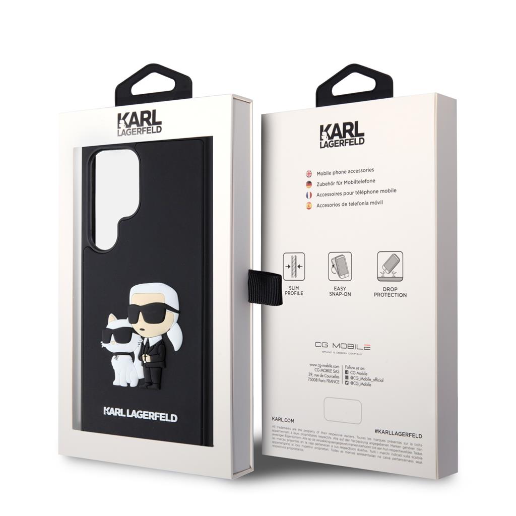 Samsung Galaxy S24 Ultra Karl Lagerfeld 3D Karl & Choupette tok (Fekete) – KLHCS24L3DRKCNK