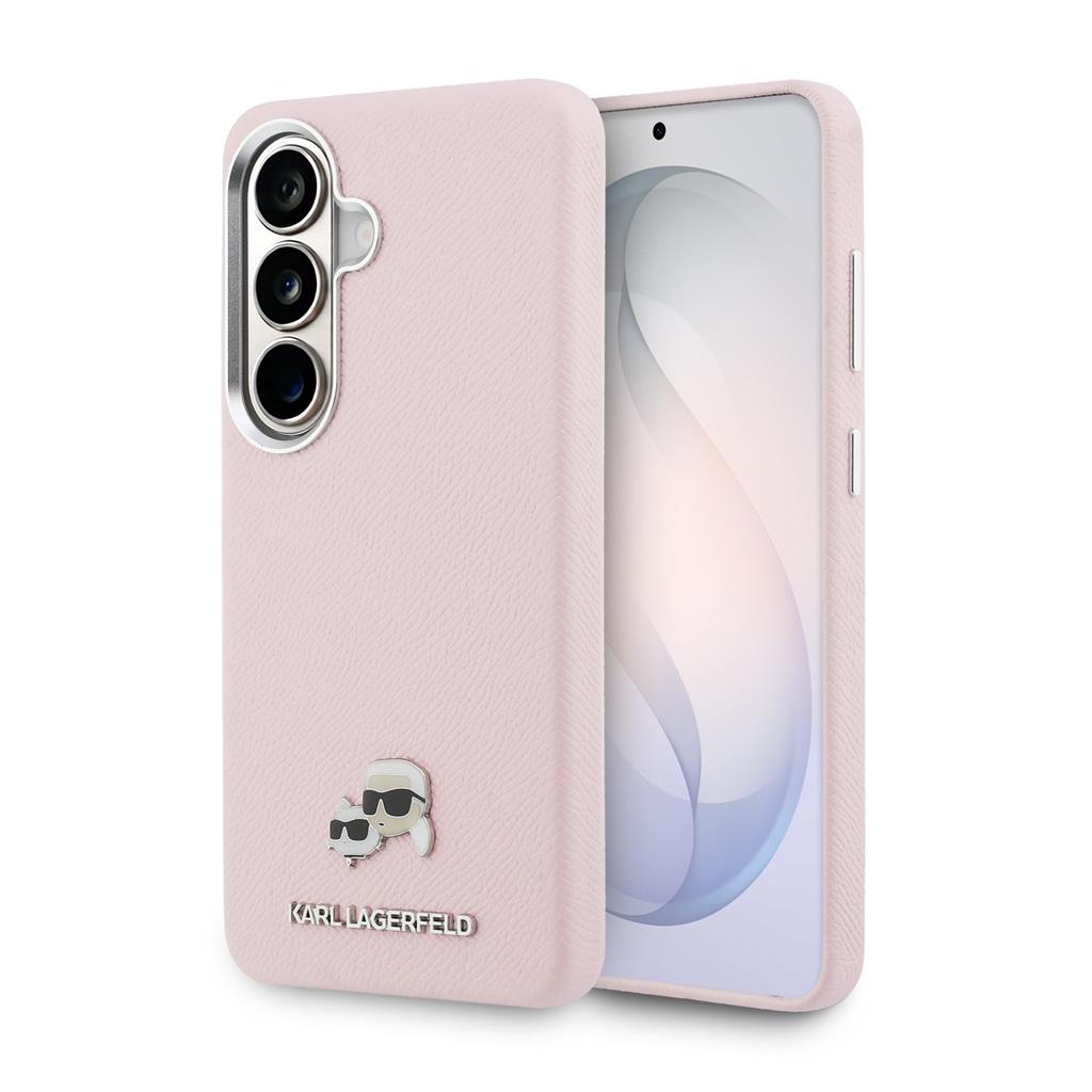 Karl Lagerfeld Grained PU Leather K&CH Heads Magnetic tok Samsung Galaxy S26 (Rózsaszín) - KLHMS26S6PFKCLP