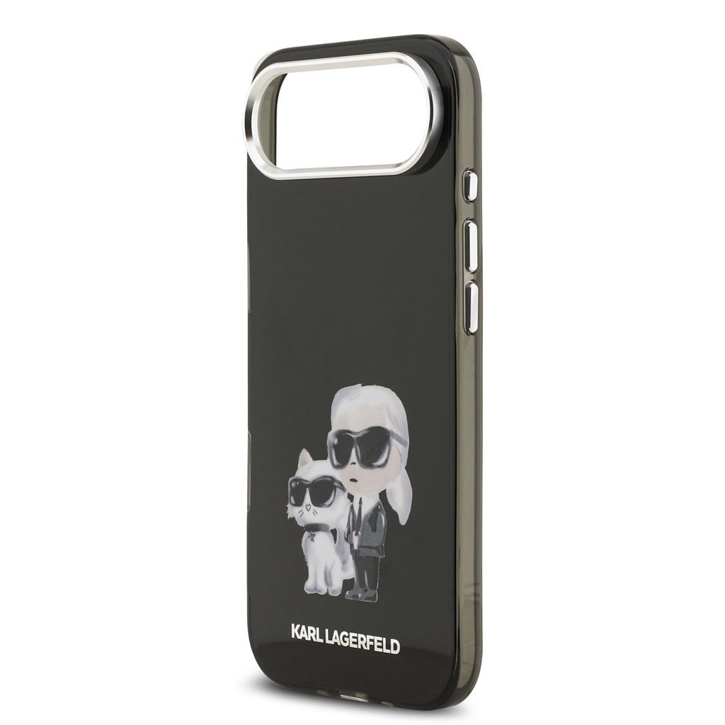 Karl Lagerfeld IML Aquarelle Karl and Choupette tok iPhone Air (Fekete)