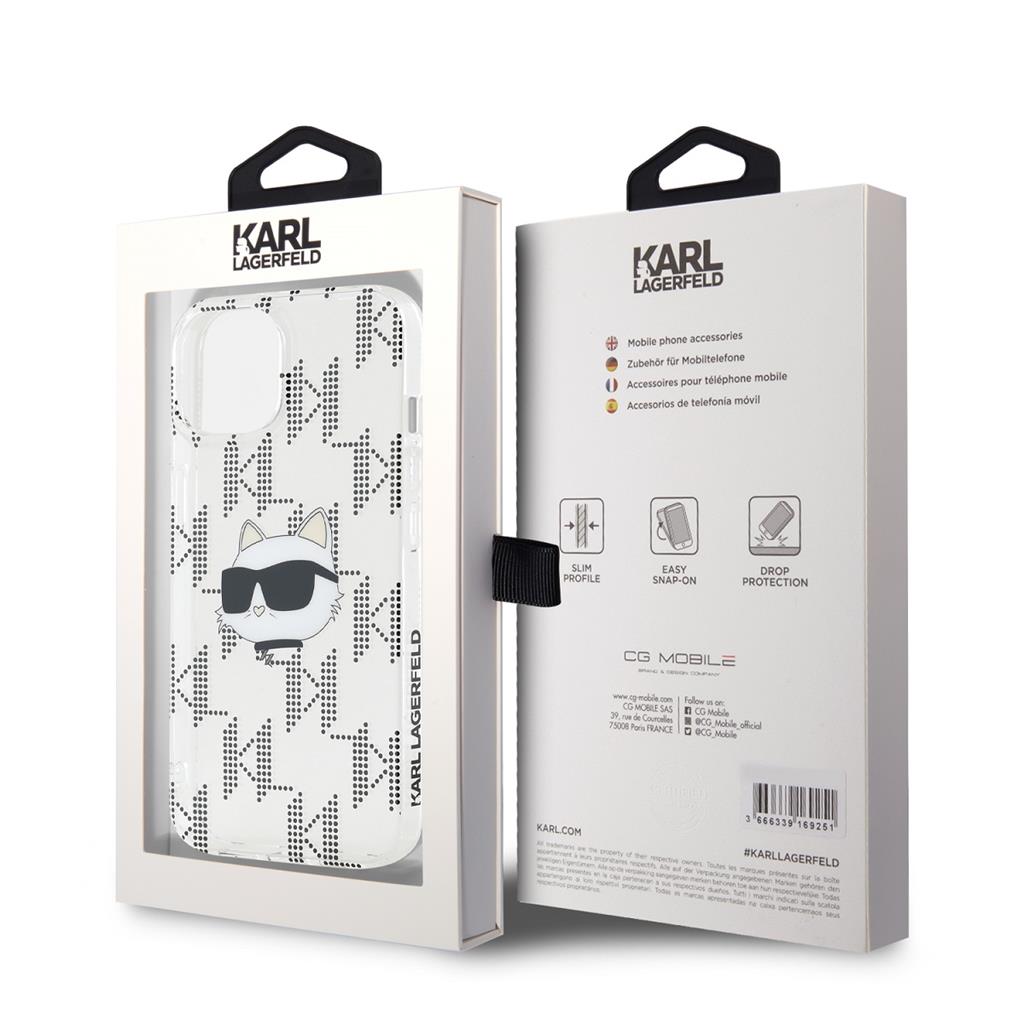 Apple iPhone 15 Karl Lagerfeld IML Electroplated Choupette Head tok (Átlátszó) – KLHCP15SHKLPCHT