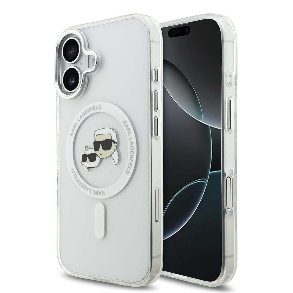 Karl Lagerfeld IML K&CH Heads Metal Frame MagSafe tok iPhone 17 (Átlátszó) - KLHMP17SHLSKCH