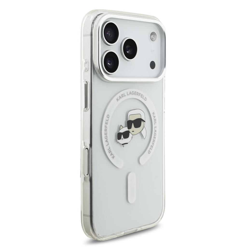Karl Lagerfeld IML K&CH Heads Metal Frame MagSafe tok iPhone 17 Pro (Átlátszó) - KLHMP17LHLSKCH