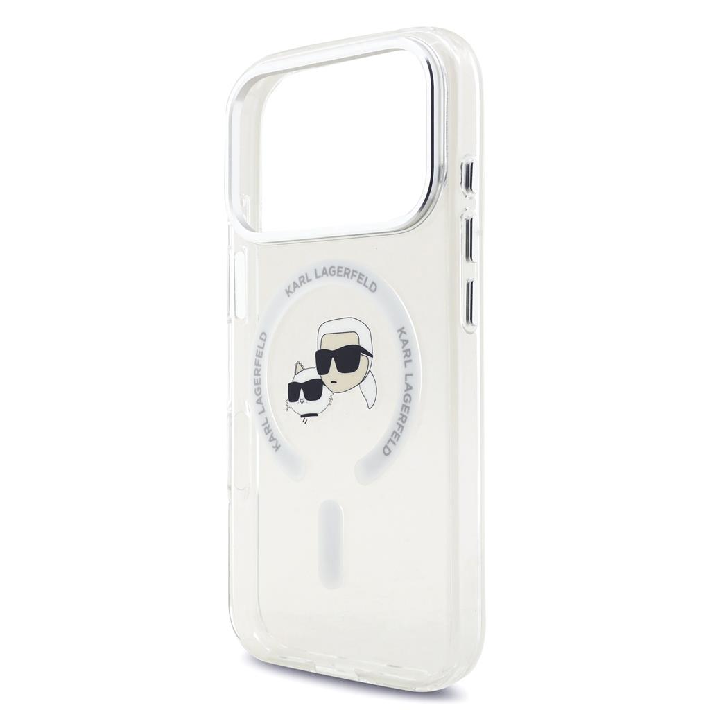 Karl Lagerfeld IML K&CH Heads Metal Frame MagSafe tok iPhone 17 Pro (Átlátszó) - KLHMP17LHLSKCH