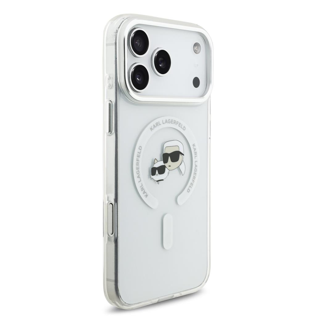 Karl Lagerfeld IML K&CH Heads Metal Frame MagSafe tok iPhone 17 Pro Max (Átlátszó) - KLHMP17XHLSKCH