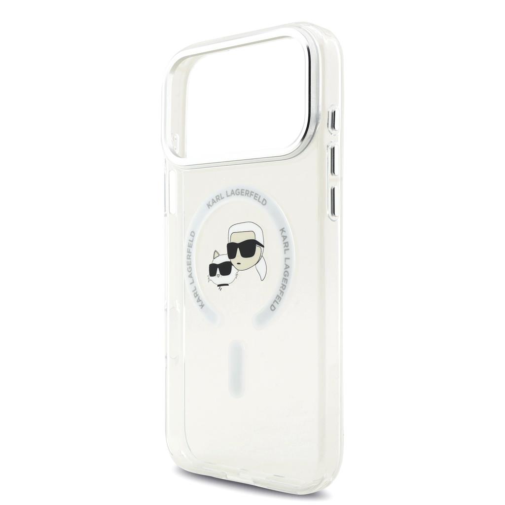 Karl Lagerfeld IML K&CH Heads Metal Frame MagSafe tok iPhone 17 Pro Max (Átlátszó) - KLHMP17XHLSKCH