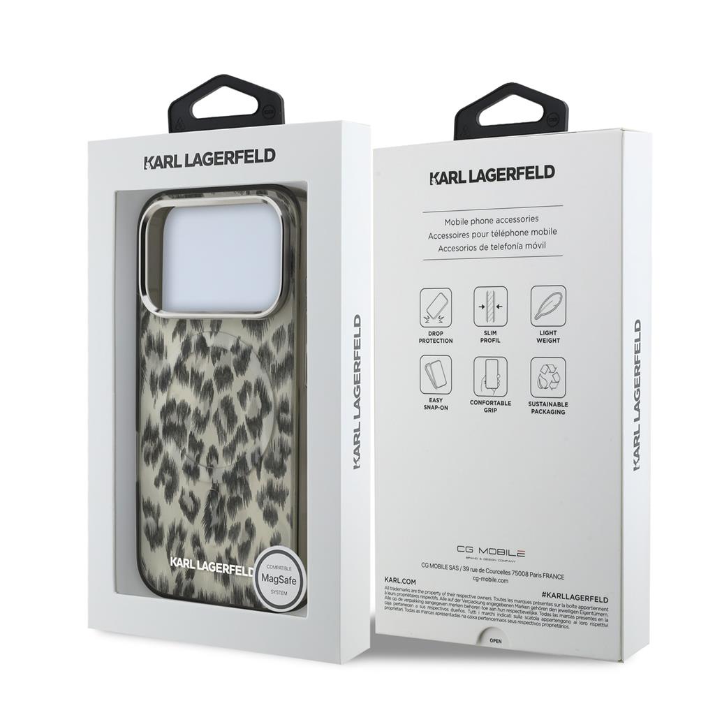 Karl Lagerfeld IML Leopard MagSafe tok iPhone 17 Pro (Barna) - KLHMP17LHDLEOICW