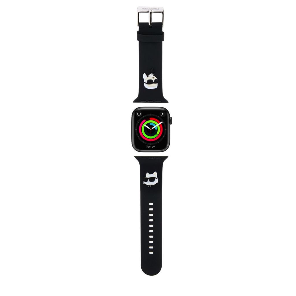 Karl Lagerfeld Karl and Choupette Head NFT Strap for Apple Watch 42/44/45/46/49 (Fekete)