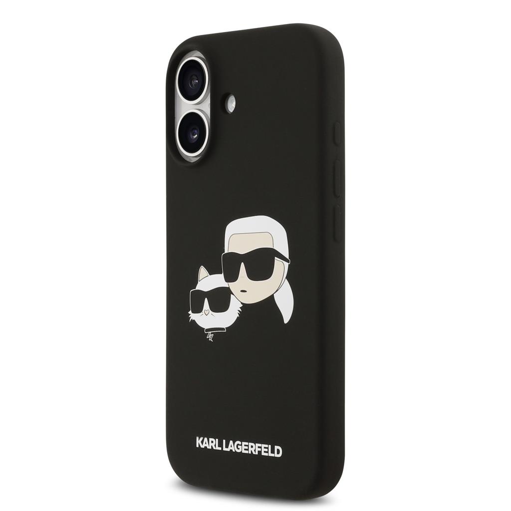 Karl Lagerfeld Liquid Silicone Double Heads MagSafe tok iPhone 17 (Fekete) - KLHMP17SSKCHPPLK