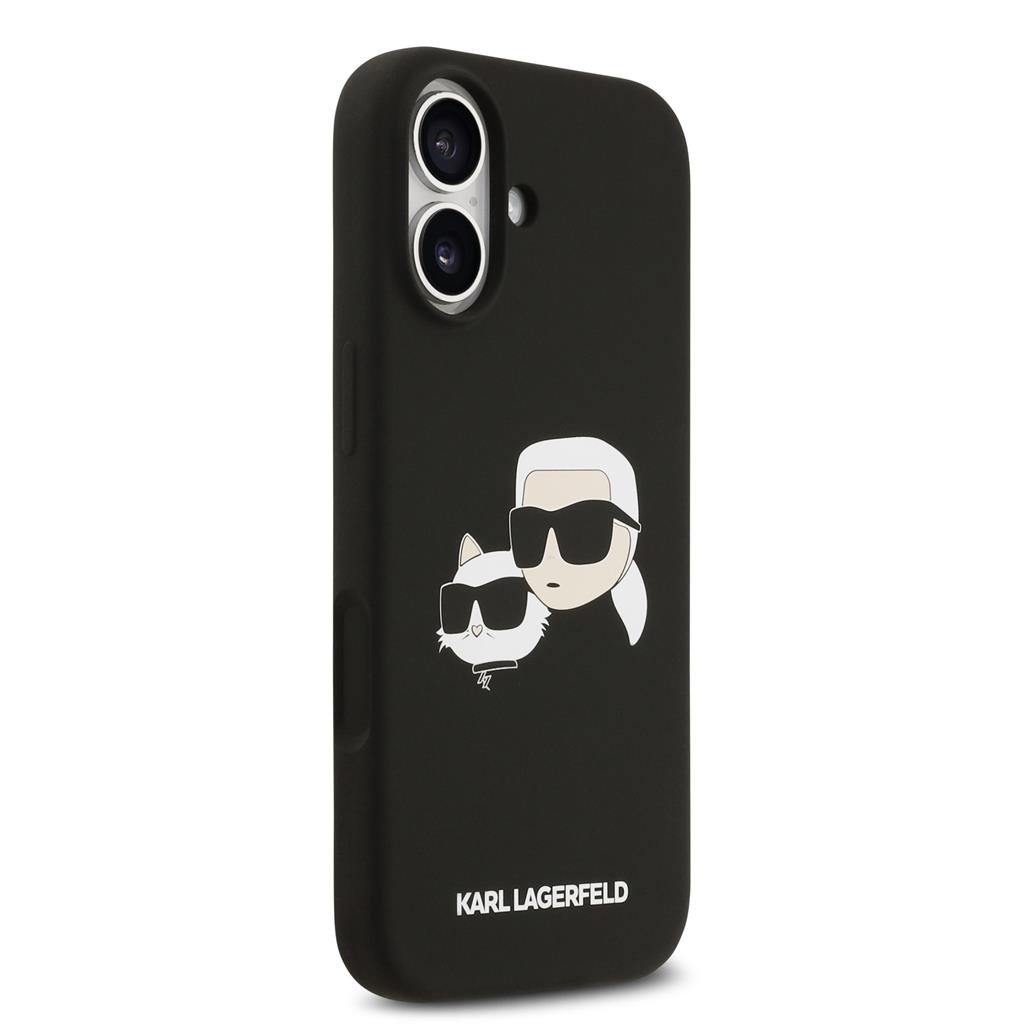 Karl Lagerfeld Liquid Silicone Double Heads MagSafe tok iPhone 17 (Fekete) - KLHMP17SSKCHPPLK