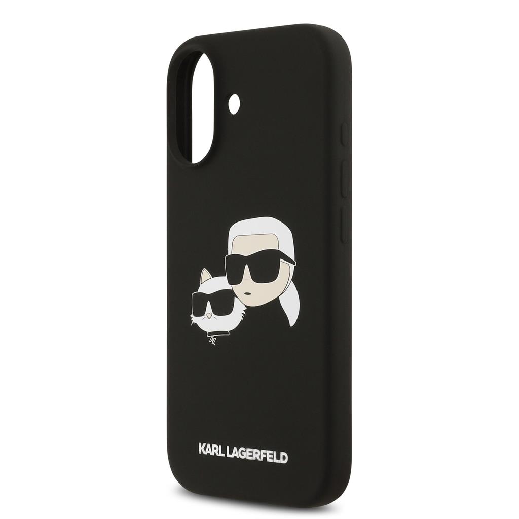 Karl Lagerfeld Liquid Silicone Double Heads MagSafe tok iPhone 17 (Fekete) - KLHMP17SSKCHPPLK