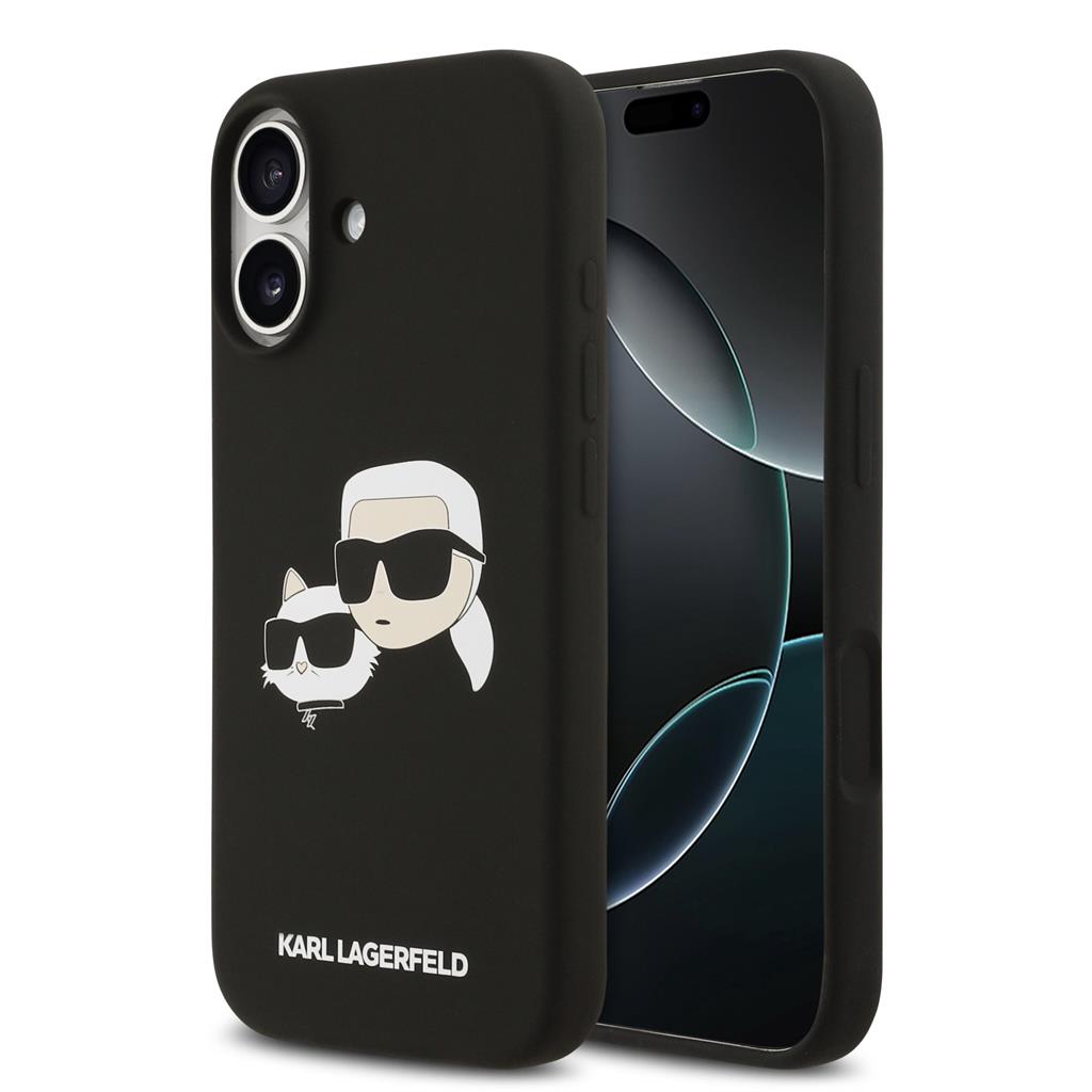 Karl Lagerfeld Liquid Silicone Double Heads MagSafe tok iPhone 17 (Fekete) - KLHMP17SSKCHPPLK