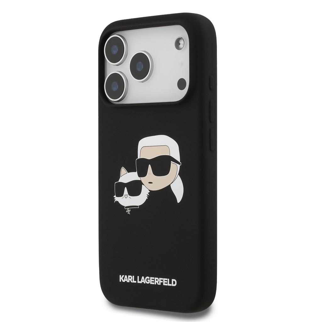 Karl Lagerfeld Liquid Silicone Double Heads MagSafe tok iPhone 17 Pro (Fekete) - KLHMP17LSKCHPPLK