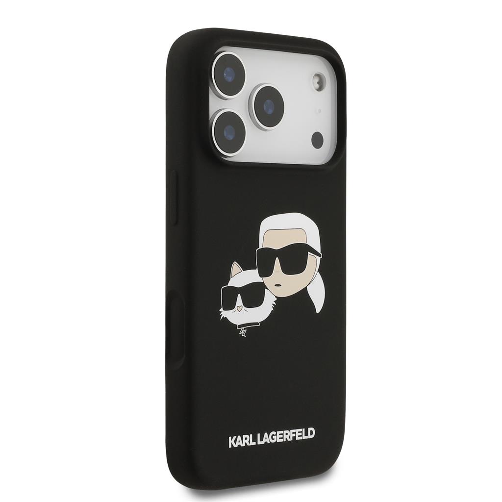 Karl Lagerfeld Liquid Silicone Double Heads MagSafe tok iPhone 17 Pro (Fekete) - KLHMP17LSKCHPPLK