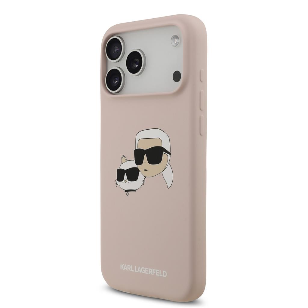 Karl Lagerfeld Liquid Silicone Double Heads MagSafe tok iPhone 17 Pro Max (Rózsaszín) - KLHMP17XSKCHPPLP