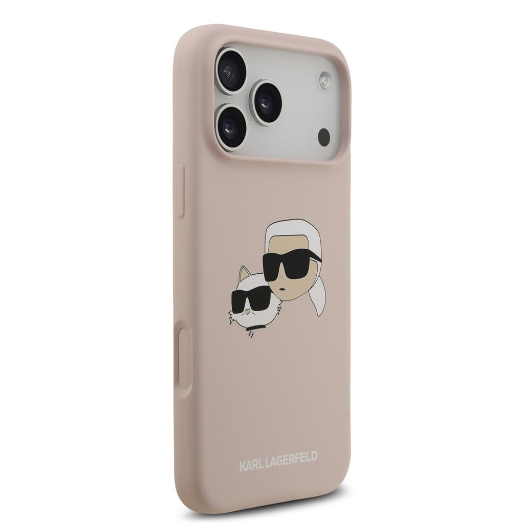 Karl Lagerfeld Liquid Silicone Double Heads MagSafe tok iPhone 17 Pro Max (Rózsaszín) - KLHMP17XSKCHPPLP