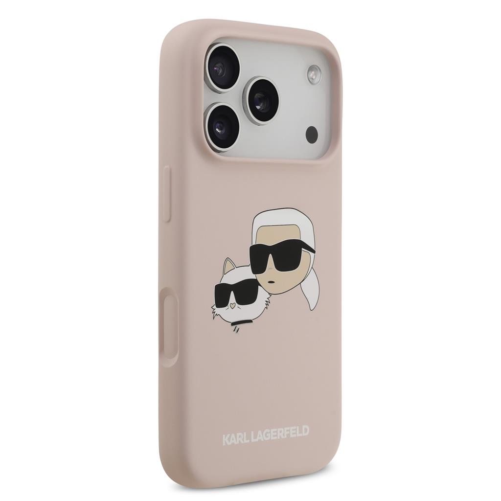 Karl Lagerfeld Liquid Silicone Double Heads MagSafe tok iPhone 17 Pro (Rózsaszín) - KLHMP17LSKCHPPLP