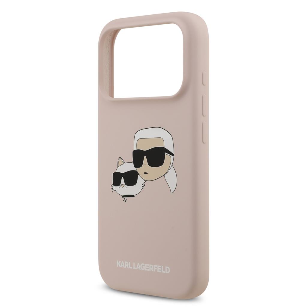 Karl Lagerfeld Liquid Silicone Double Heads MagSafe tok iPhone 17 Pro (Rózsaszín) - KLHMP17LSKCHPPLP
