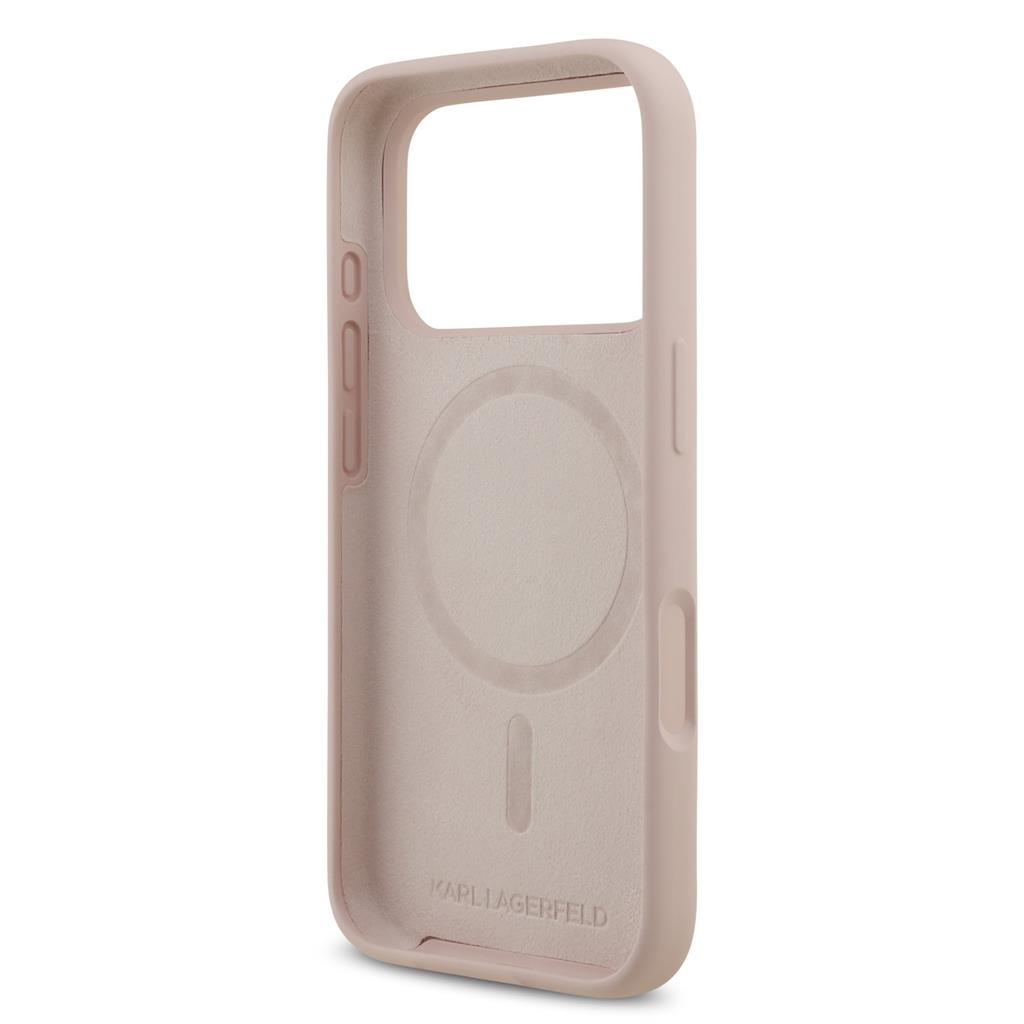 Karl Lagerfeld Liquid Silicone Double Heads MagSafe tok iPhone 17 Pro (Rózsaszín) - KLHMP17LSKCHPPLP