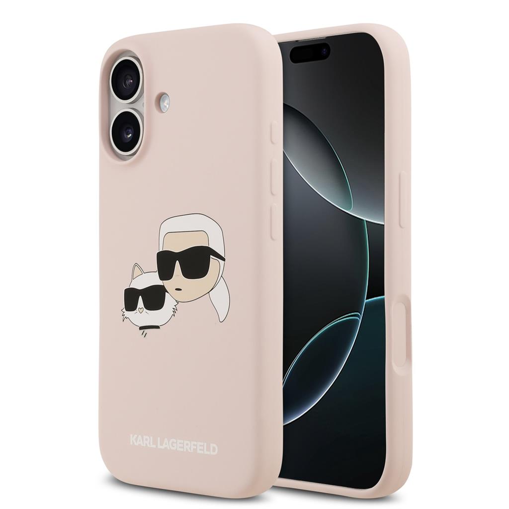 Karl Lagerfeld Liquid Silicone Double Heads MagSafe tok iPhone 17 (Rózsaszín) - KLHMP17SSKCHPPLP