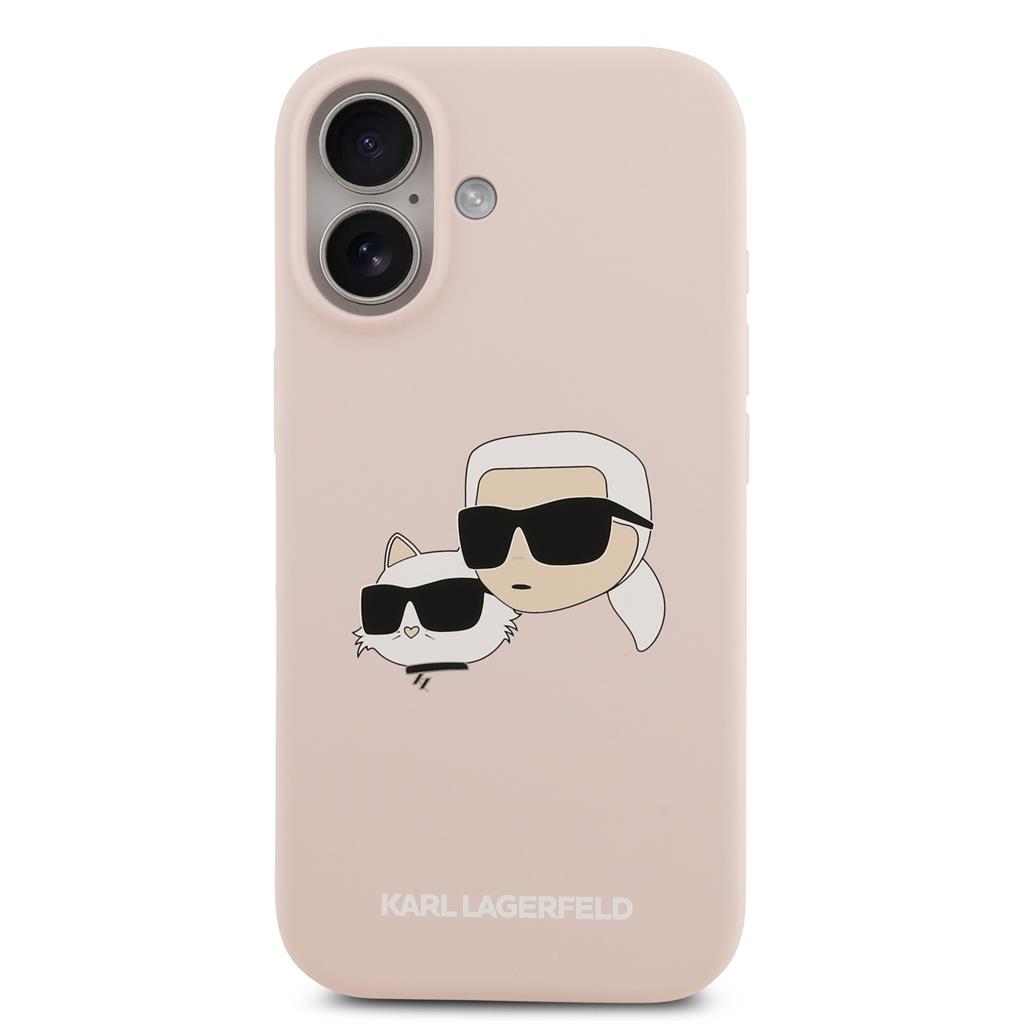 Karl Lagerfeld Liquid Silicone Double Heads MagSafe tok iPhone 17 (Rózsaszín) - KLHMP17SSKCHPPLP