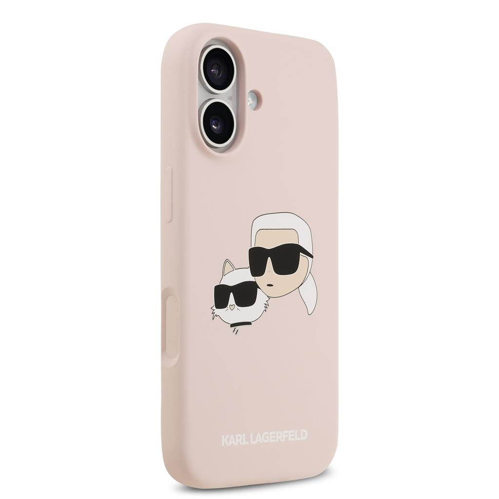 Karl Lagerfeld Liquid Silicone Double Heads MagSafe tok iPhone 17 (Rózsaszín) - KLHMP17SSKCHPPLP