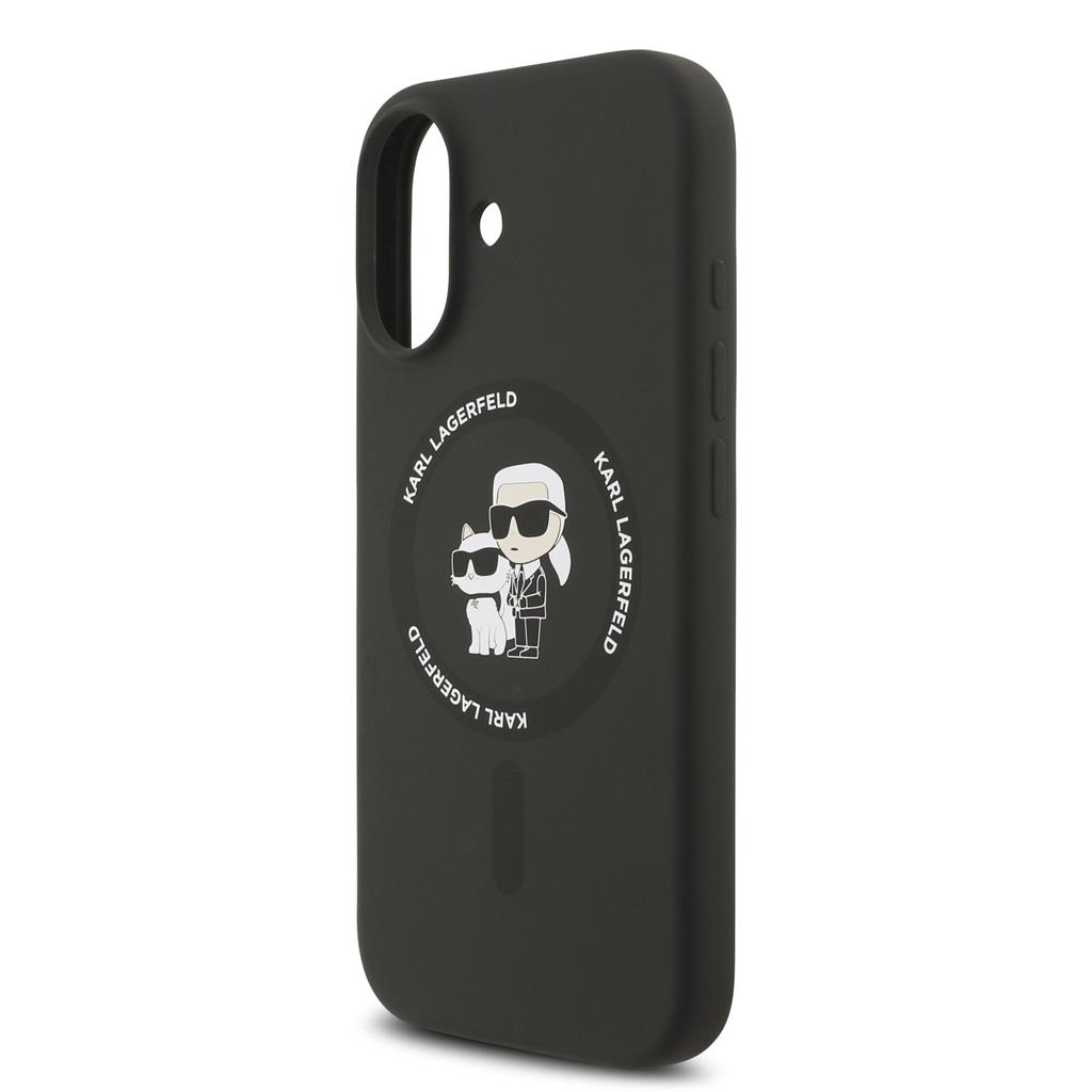 Karl Lagerfeld Liquid Silicone Karl and Choupette MagSafe tok iPhone 17 (Fekete) - KLHMP17SSCMKCRHK