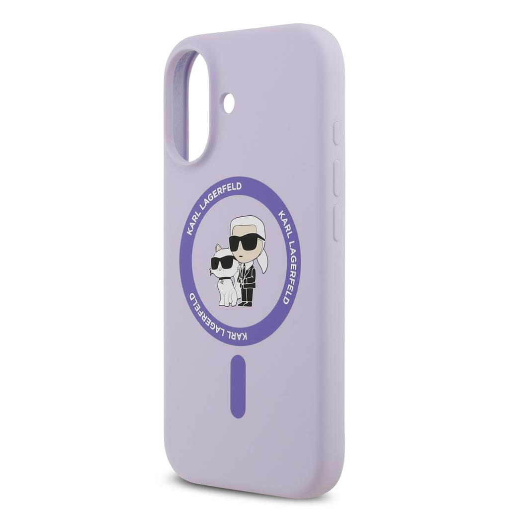 Karl Lagerfeld Liquid Silicone Karl and Choupette MagSafe tok iPhone 17 (Lila) - KLHMP17SSCMKCRHU