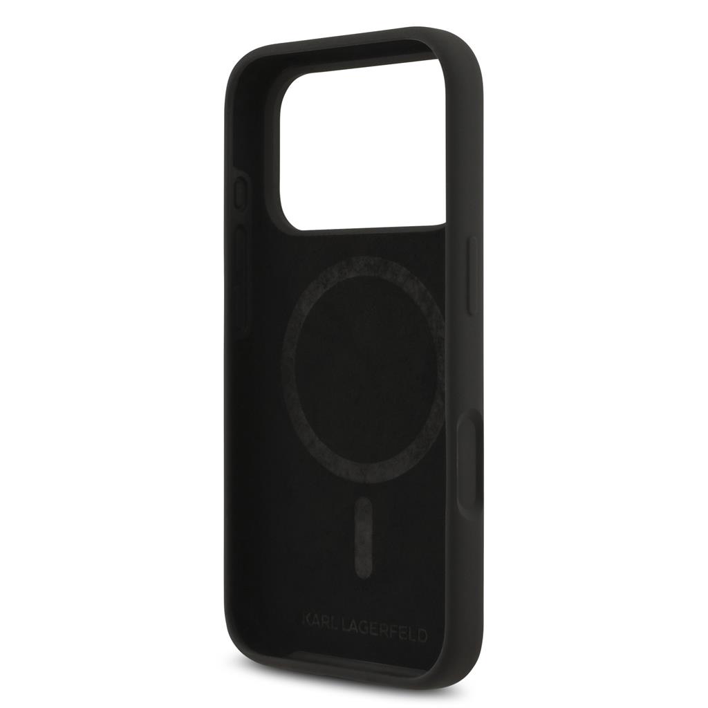 Karl Lagerfeld Liquid Silicone Karl and Choupette MagSafe tok iPhone 17 Pro (Fekete) - KLHMP17LSCMKCRHK