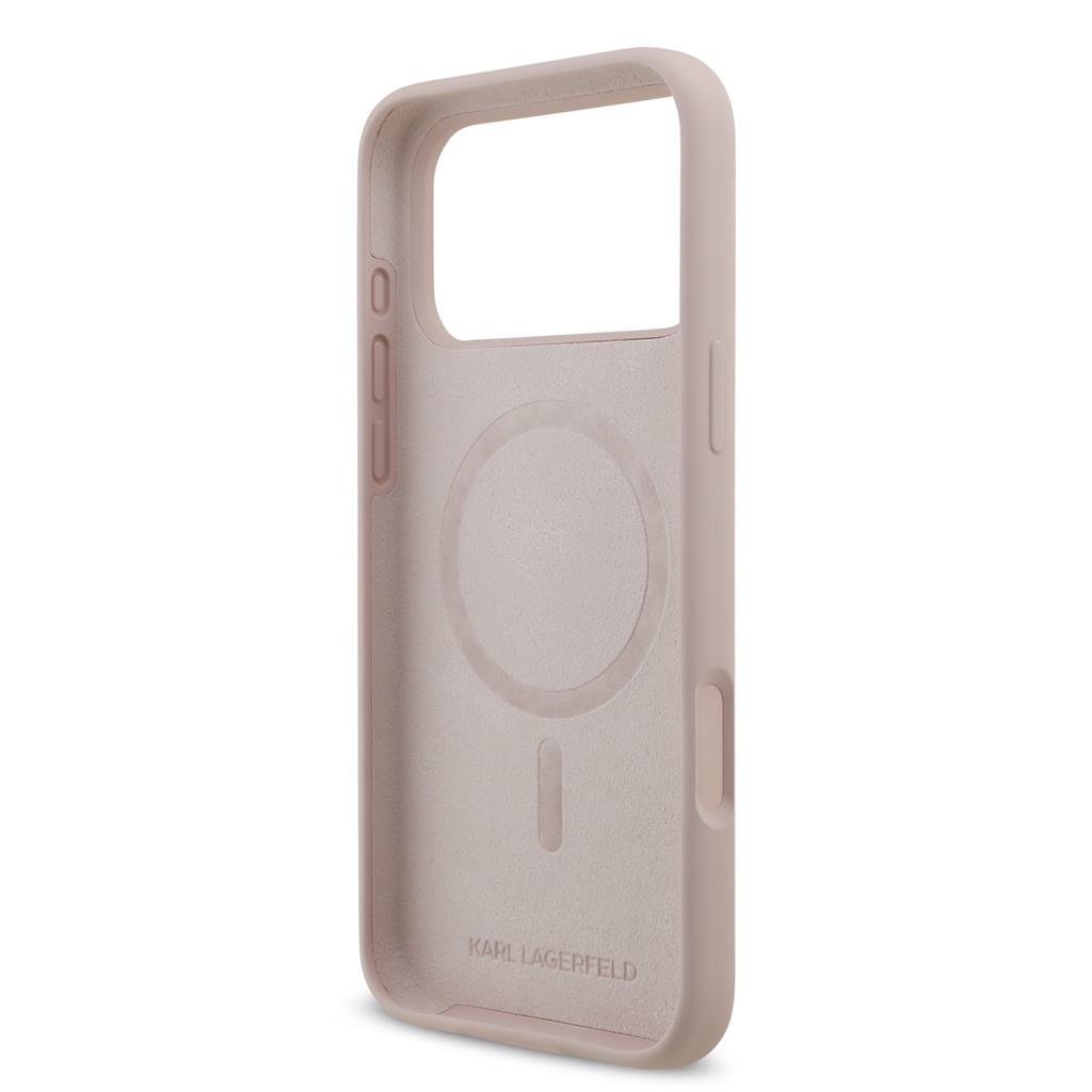Karl Lagerfeld Liquid Silicone Karl and Choupette MagSafe tok iPhone 17 Pro Max (Rózsaszín) - KLHMP17XSCMKCRHP